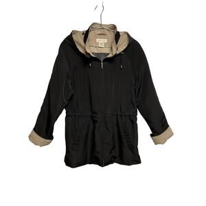 Jones New York Black And Tan Lightweight Women's Rain Coat Jacket - Size XL